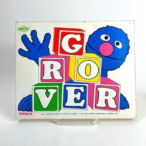 70s Sesame Street Playskool Grover wooden puzzle